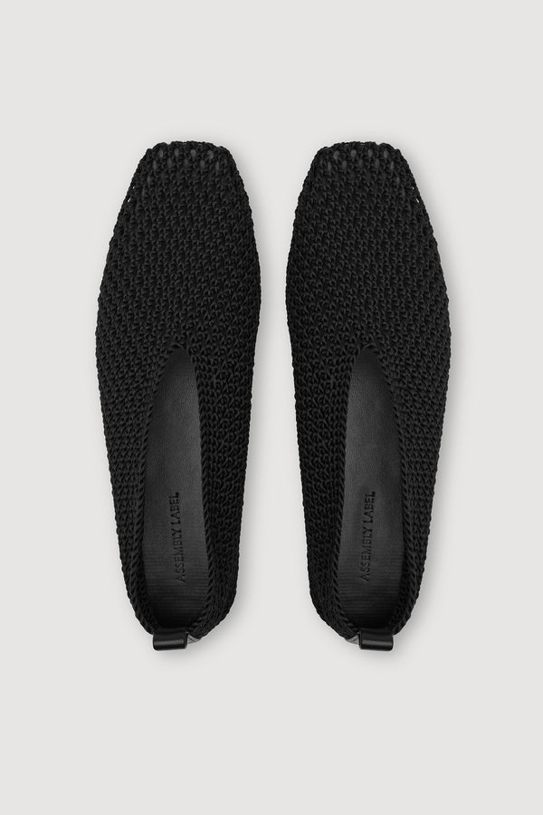 Willa Crochet Ballet Flat Black-2
