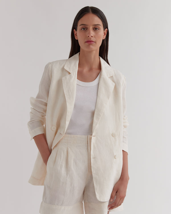 Re-Worn Ari Double Breasted Linen Jacket