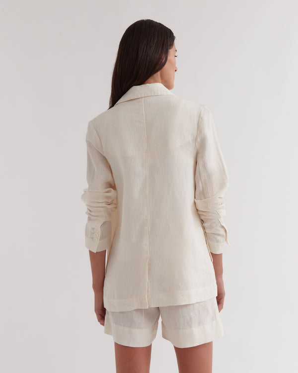 Re-Worn Ari Double Breasted Linen Jacket