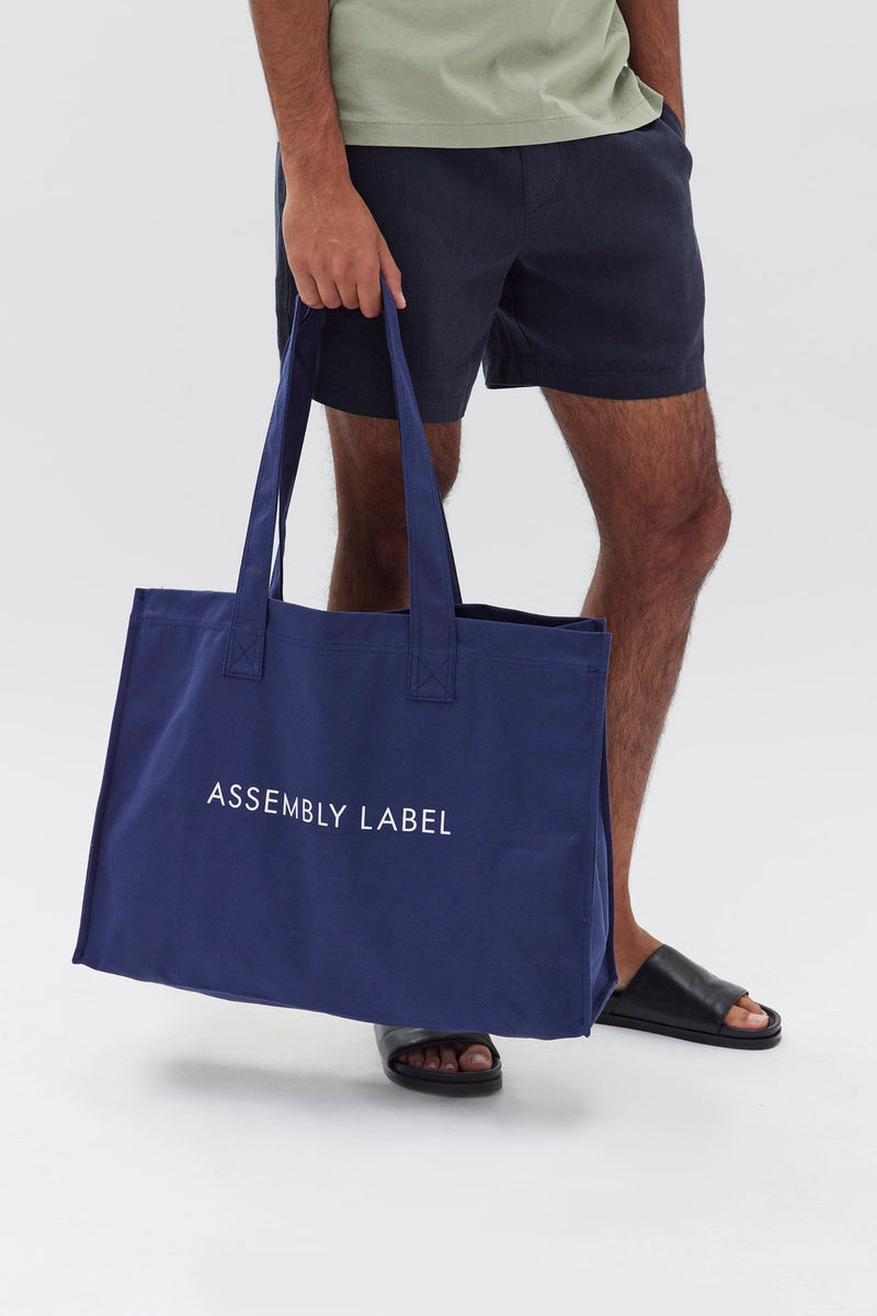 Assembly label canvas clearance tote bag