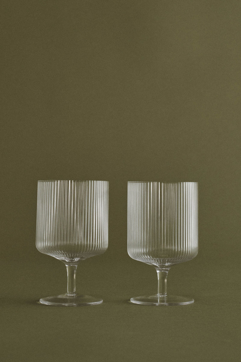 Ferm Living - Host White Wine Glasses - Set of 2 - Moss Green