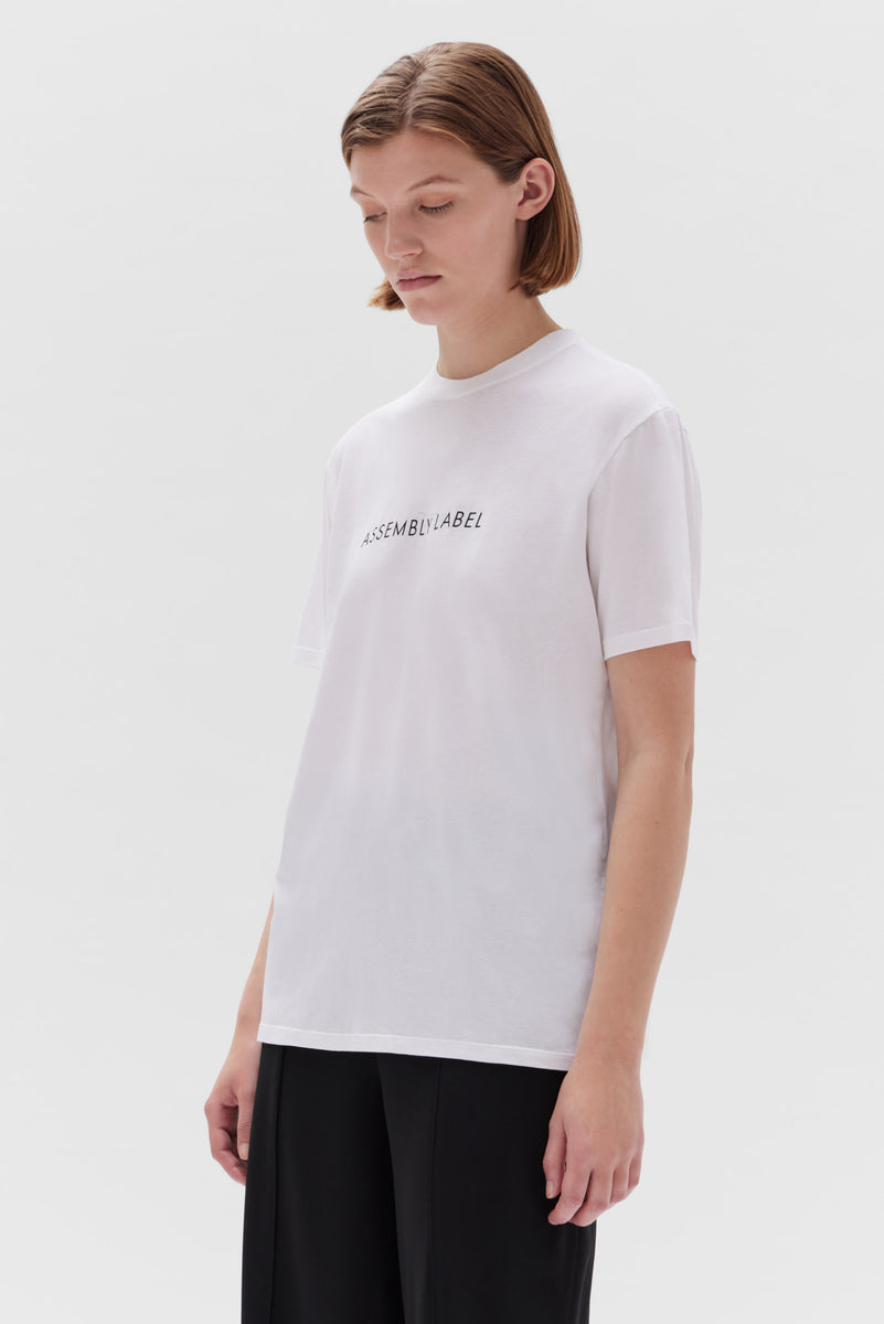 Womens Everyday Organic Logo Tee White | Assembly Label