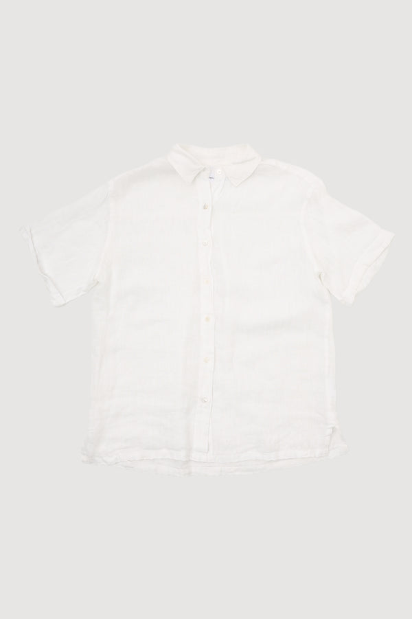 Re-Worn Womens Linen Short Sleeve Shirt