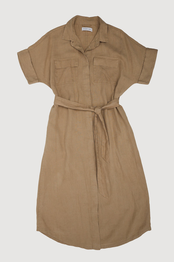 Re-Worn Womens Linen Shirt Dress