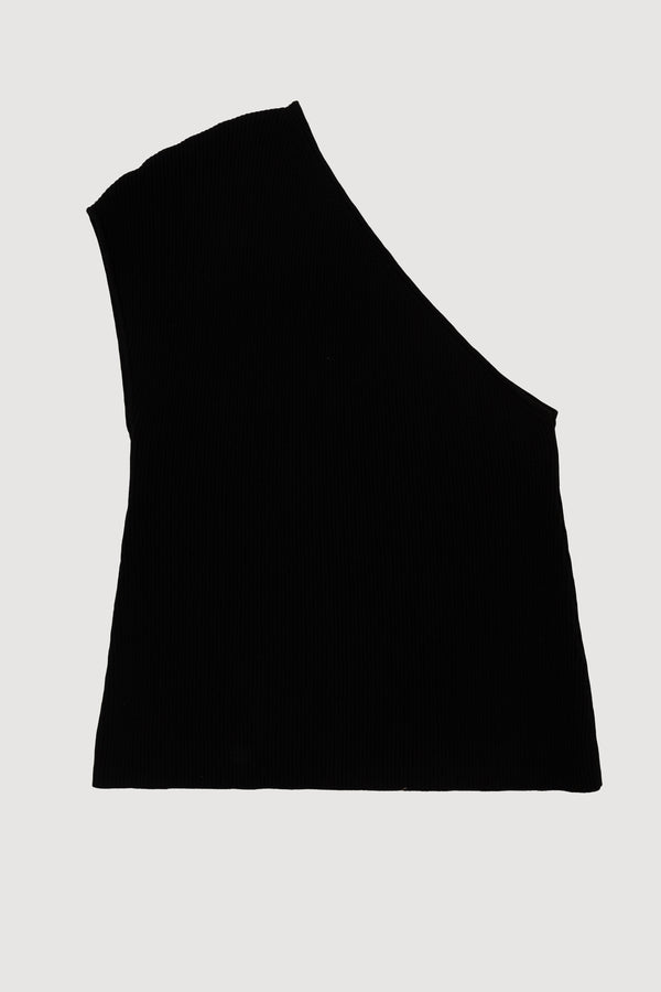 Re-Worn Womens Cotton Blend Textured One Shoulder Top