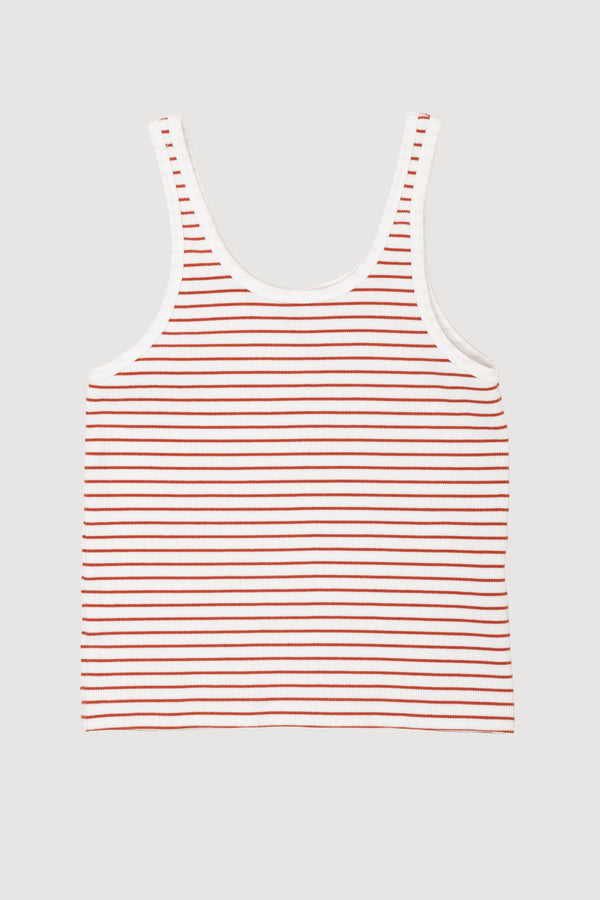 Re-Worn Womens Organic Cotton Yarn Blend Stripe Tank