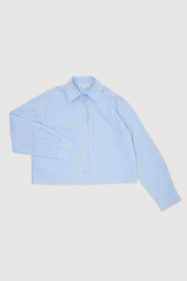 Re-Worn Womens Cotton Stripe Cropped Shirt