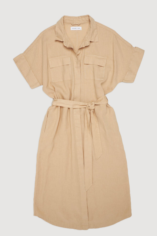 Re-Worn Womens Linen Shirt Dress