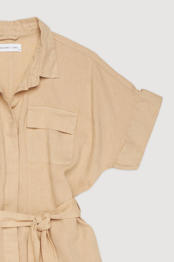 Re-Worn Womens Linen Shirt Dress