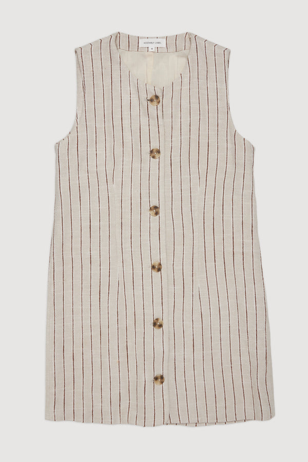 Re-Worn Womens Linen Blend Mini Dress