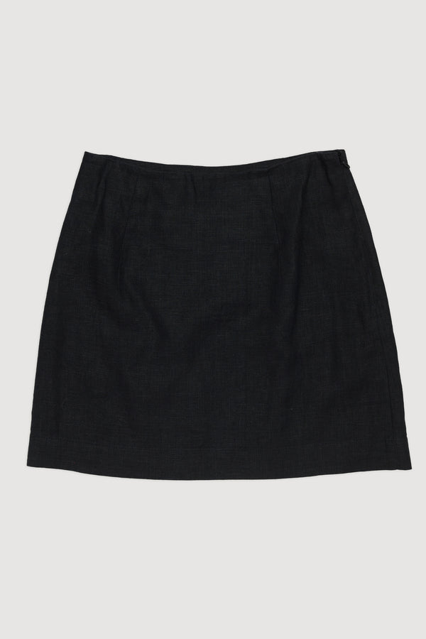 Re-Worn Womens Linen Mini Skirt