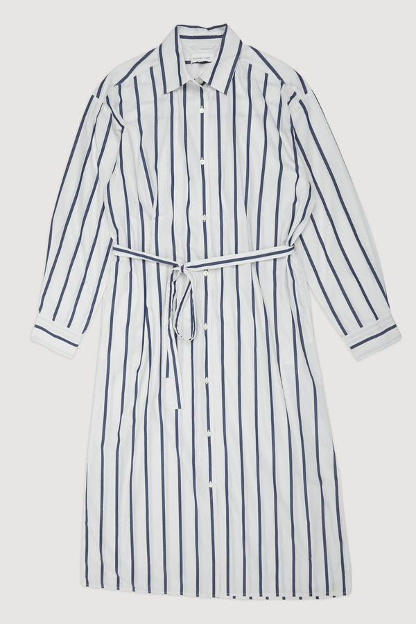 Re-Worn Womens Cotton Stripe Shirt Dress