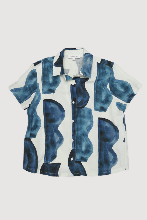 Re-Worn Womens Silk Blend Short Sleeve Shirt