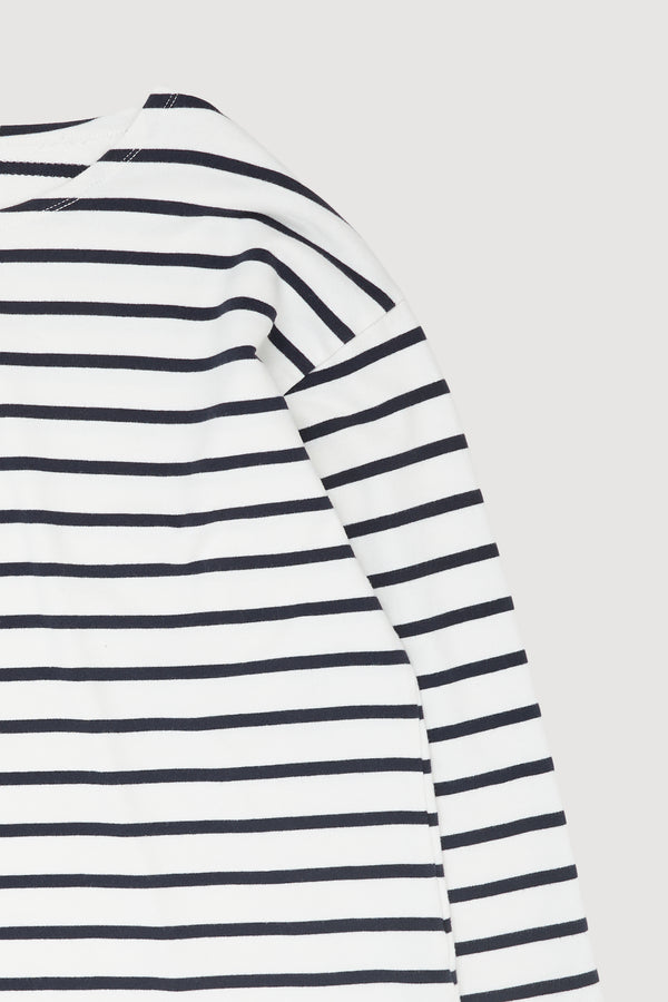 Re-Worn Womens Cotton Stripe Long Sleeve Tee
