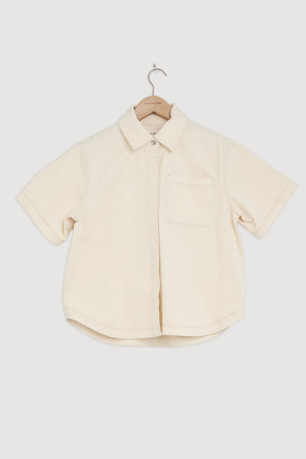 Re-Worn Womens Denim Short Sleeve Shirt
