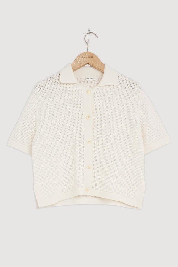 Re-Worn Womens Cotton Textured Knit Shirt