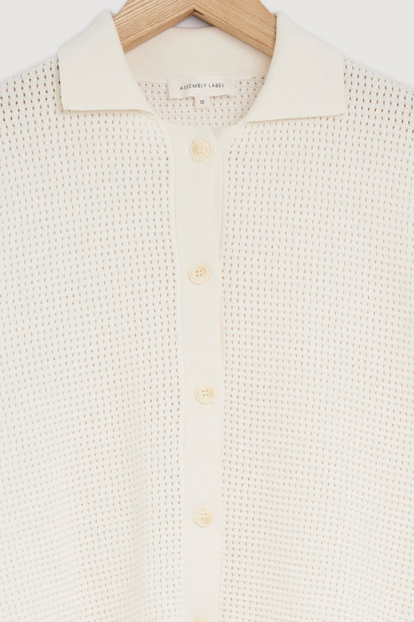 Re-Worn Womens Cotton Textured Knit Shirt