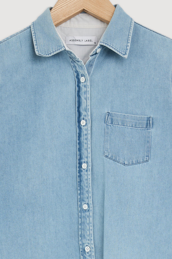 Re-Worn Womens Denim Long Sleeve Shirt