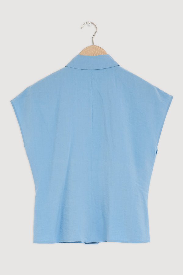Re-Worn Womens Silk Blend Textured Short Sleeve Shirt