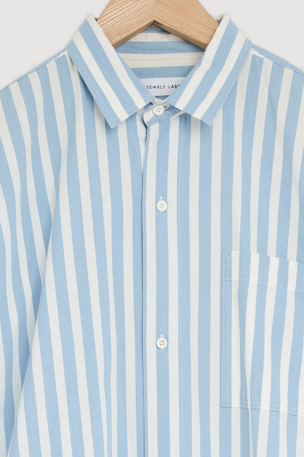 Re-Worn Mens Cotton Stripe Short Sleeve Shirt