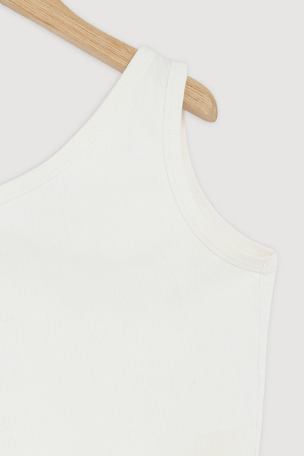 Re-Worn Womens Organic Cotton Yarn Blend Textured One Shoulder Top