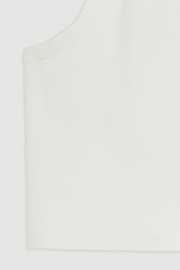 Re-Worn Womens Organic Cotton Yarn Blend Textured One Shoulder Top