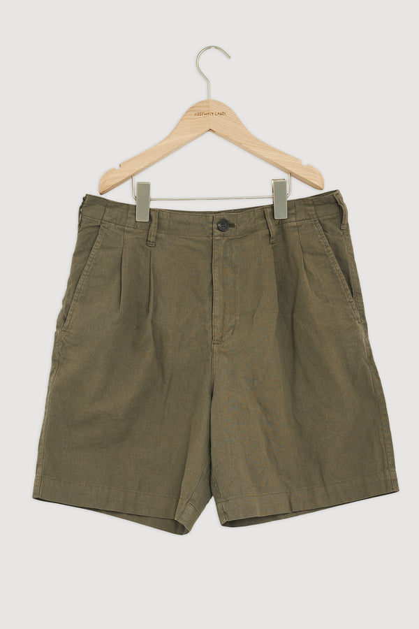 Re-Worn Stan Pleated Cotton Linen Short