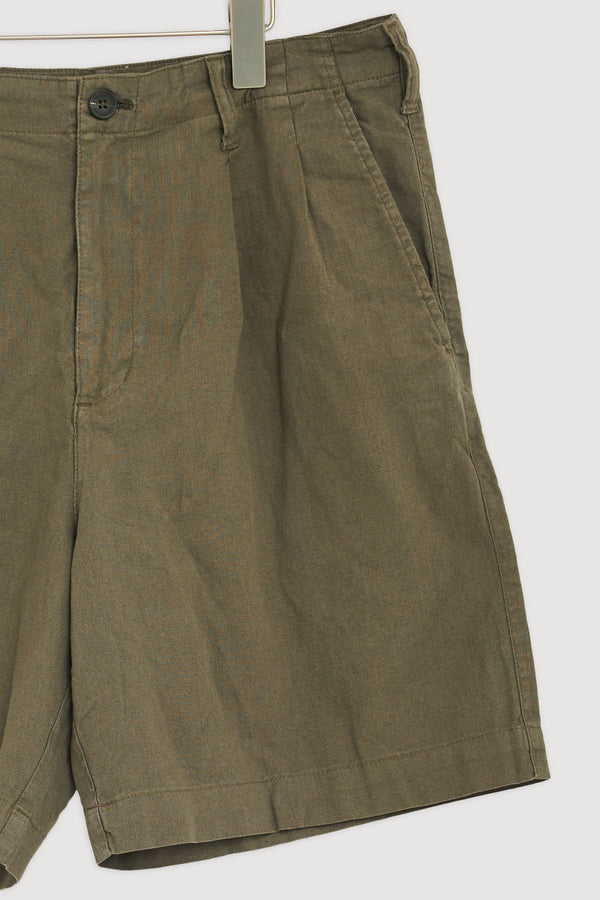 Re-Worn Stan Pleated Cotton Linen Short