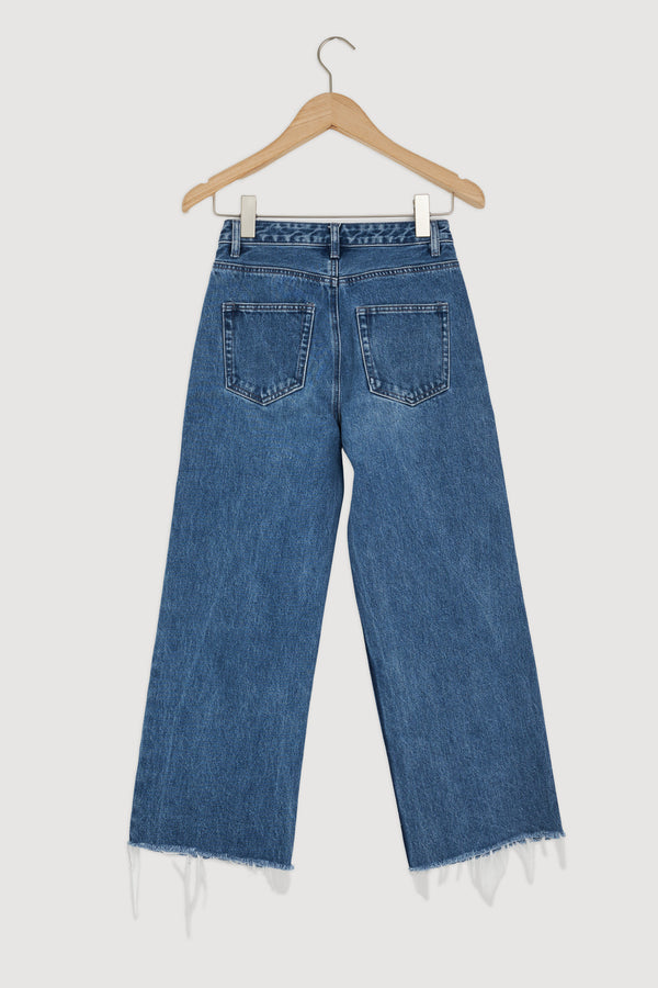 Re-Worn Womens Denim Wide Leg Jean