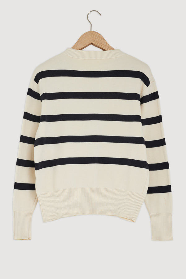 Re-Worn Womens Cotton Stripe Sweater