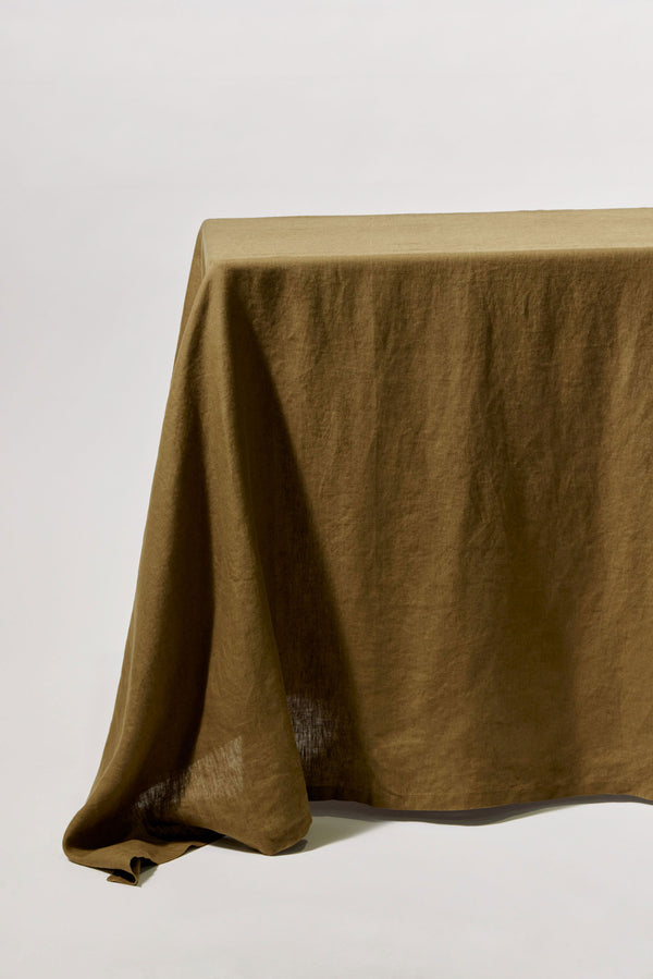 Linen Table Cloth Olive
