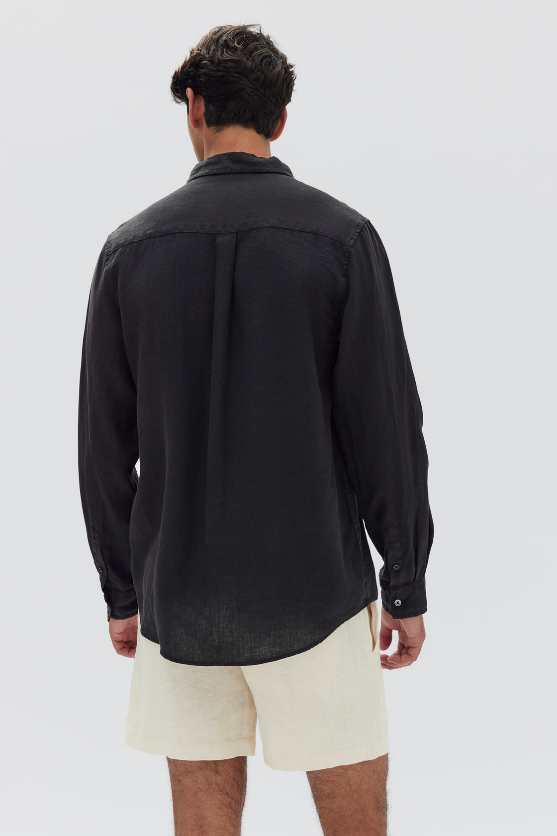Mens Casual Long Sleeve Shirt Black | Assembly Label