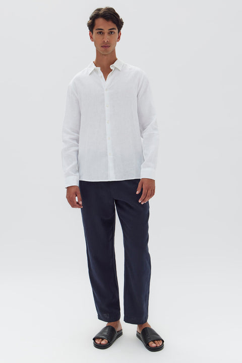 Mens Casual Long Sleeve Shirt White | Assembly Label