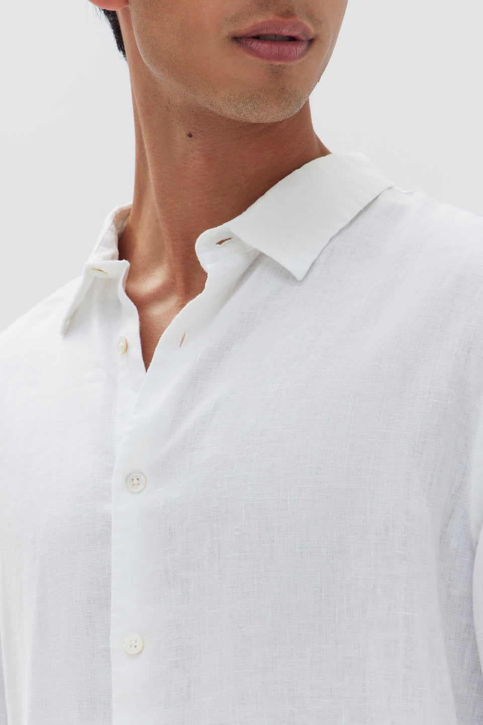 Mens Casual Long Sleeve Shirt White | Assembly Label