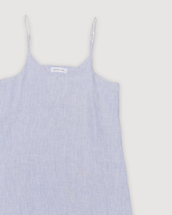 Re-Worn Womens Linen Stripe Slip Dress