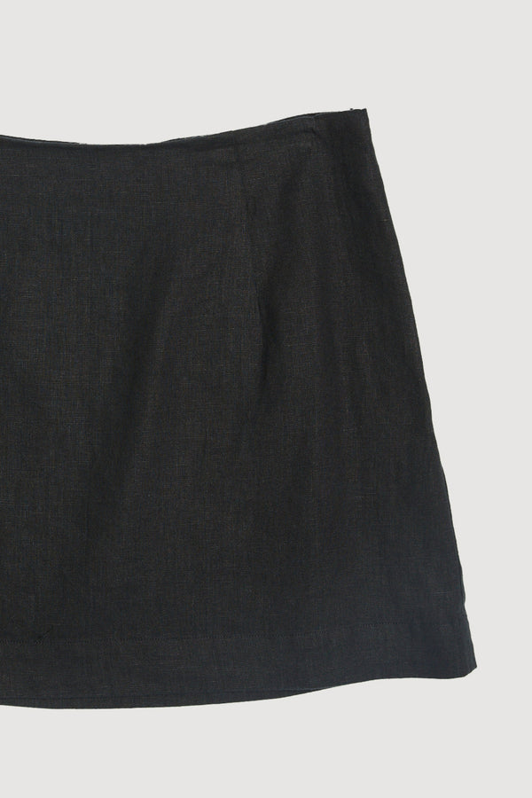 Re-Worn Womens Linen Mini Skirt