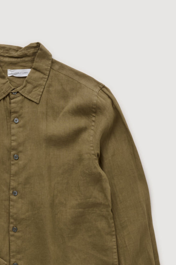 Re-Worn Mens Linen Textured Long Sleeve Shirt