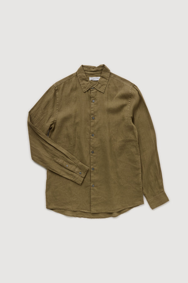 Re-Worn Mens Linen Textured Long Sleeve Shirt
