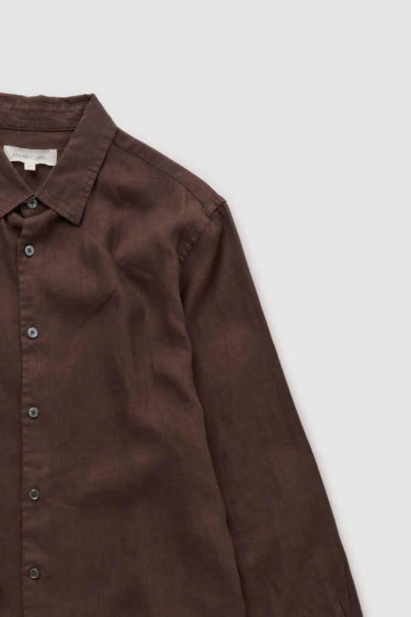 Re-Worn Mens Linen Textured Long Sleeve Shirt
