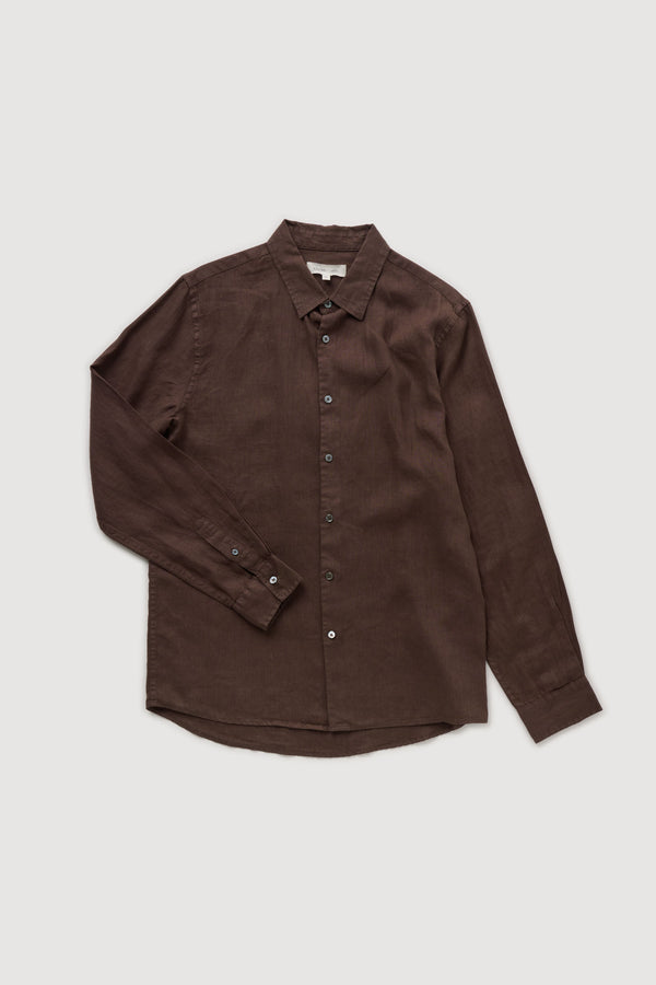 Re-Worn Mens Linen Textured Long Sleeve Shirt