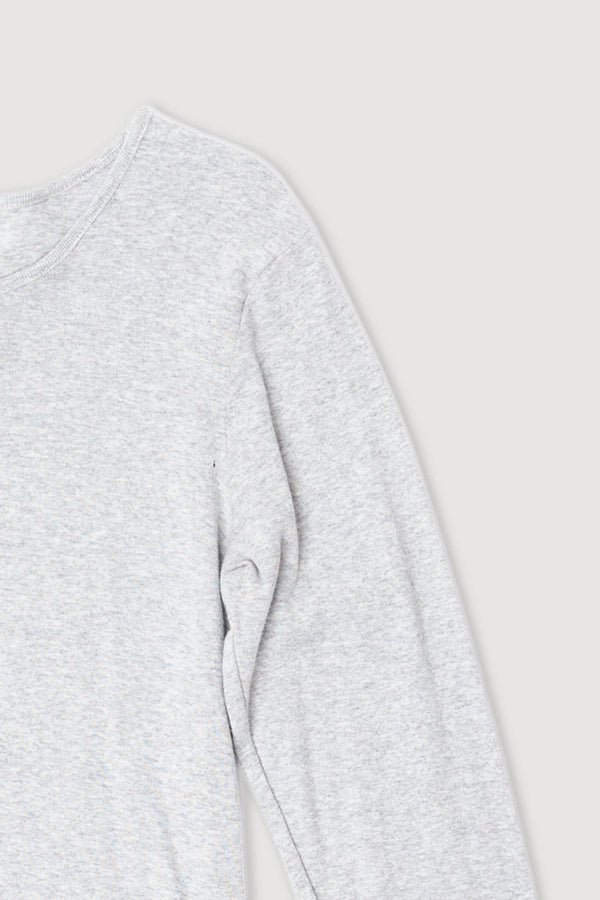 Re-Worn Womens Cotton Textured Long Sleeve Tee