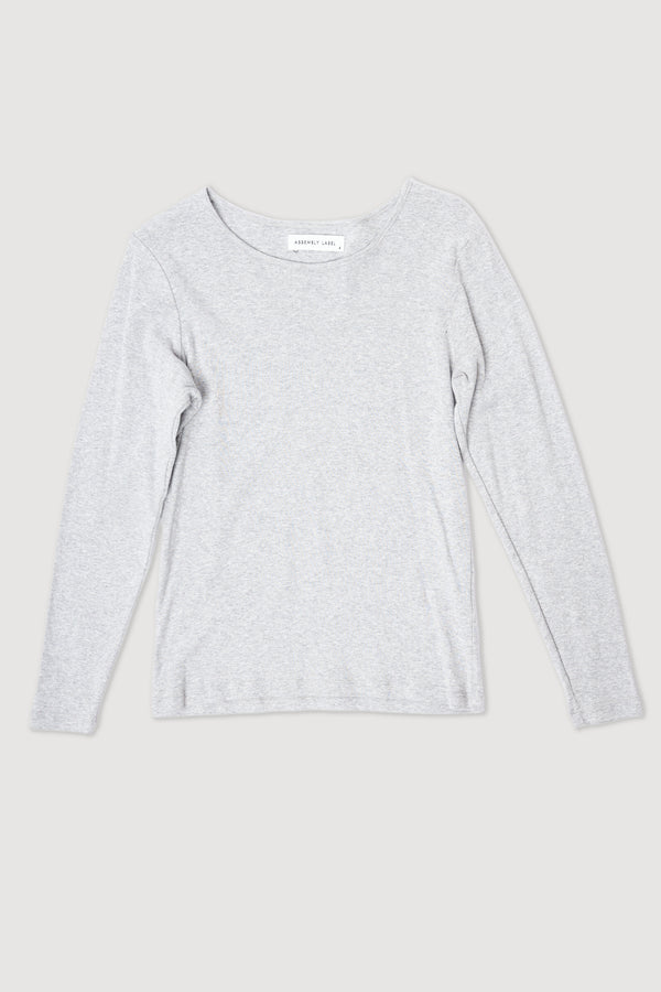 Re-Worn Womens Cotton Textured Long Sleeve Tee