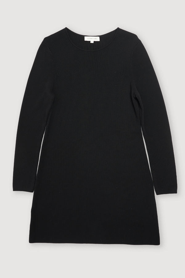 Re-Worn Womens Cotton Blend Textured Long Sleeve Dress