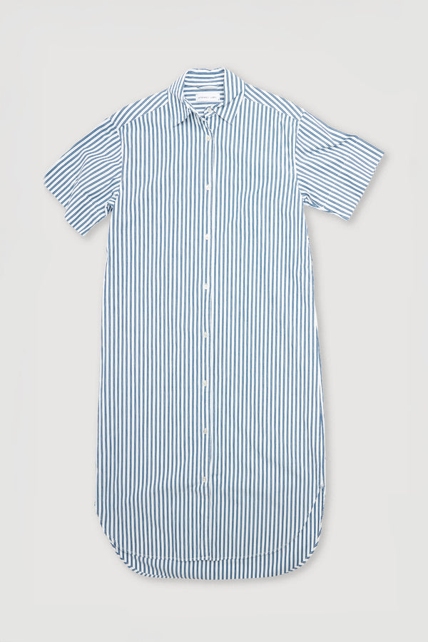 Re-Worn Womens Cotton Stripe Shirt Dress
