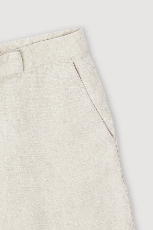 Re-Worn Womens Linen Textured Short