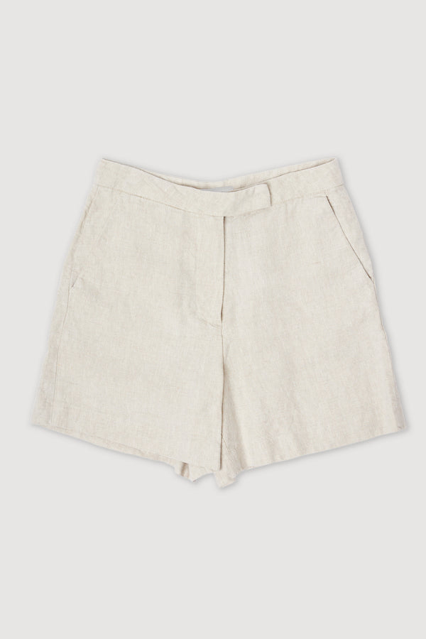 Re-Worn Womens Linen Textured Short