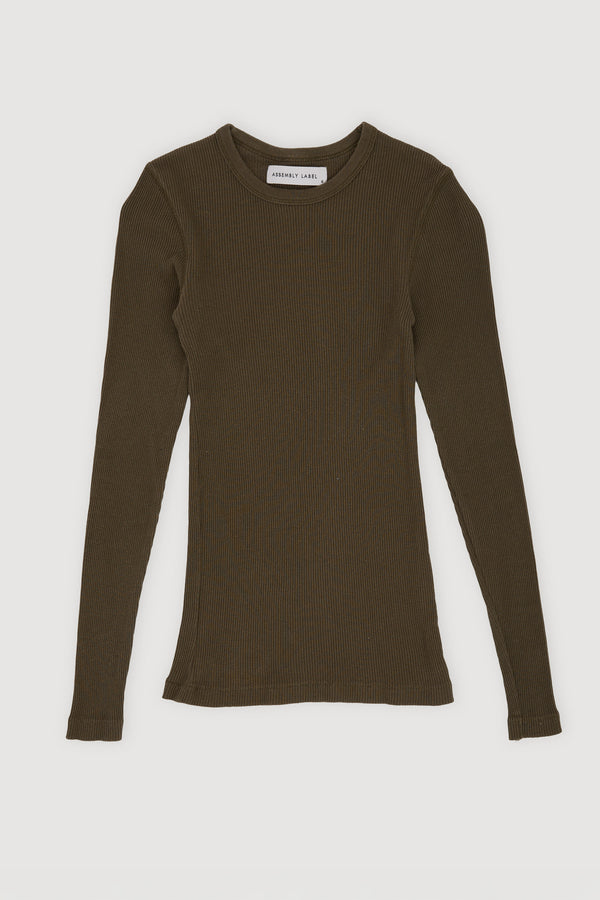 Re-Worn Womens Cotton Textured Long Sleeve Top