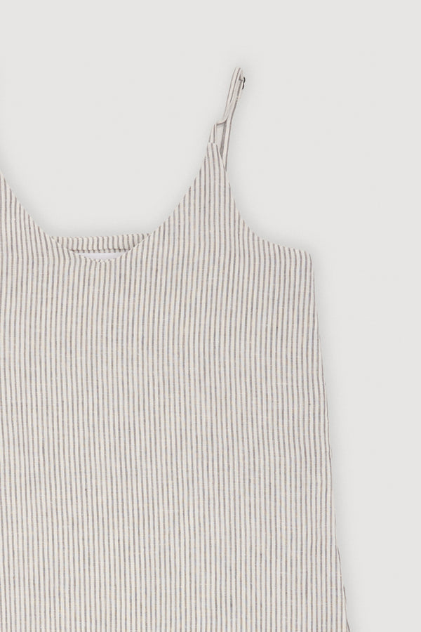 Re-Worn Womens Linen Stripe Slip Dress