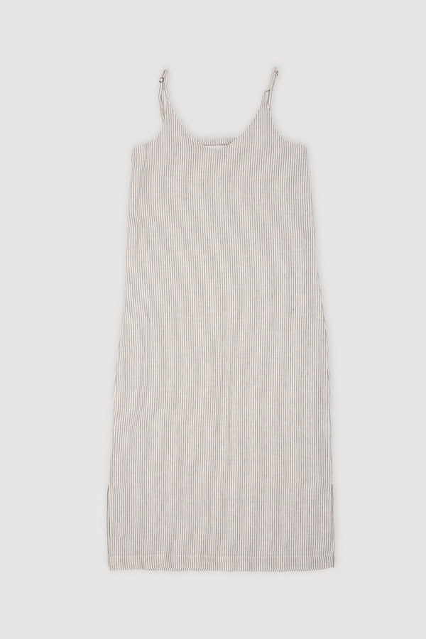 Re-Worn Womens Linen Stripe Slip Dress