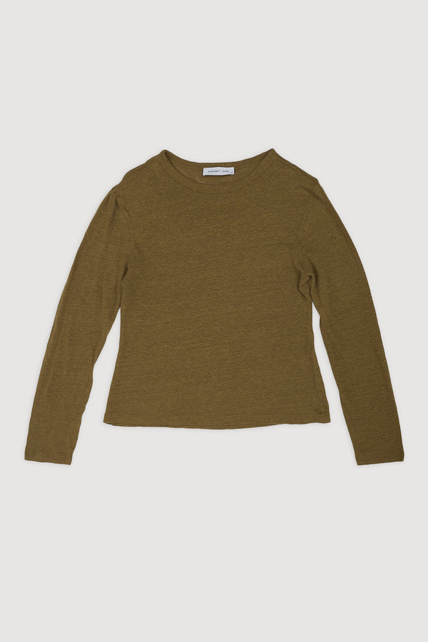 Re-Worn Womens Linen Long Sleeve Tee